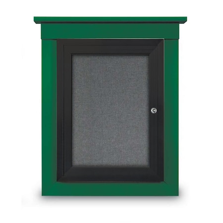 60x36 2-Door Enclosed Letterboard,Green Vinyl/Lt Oak